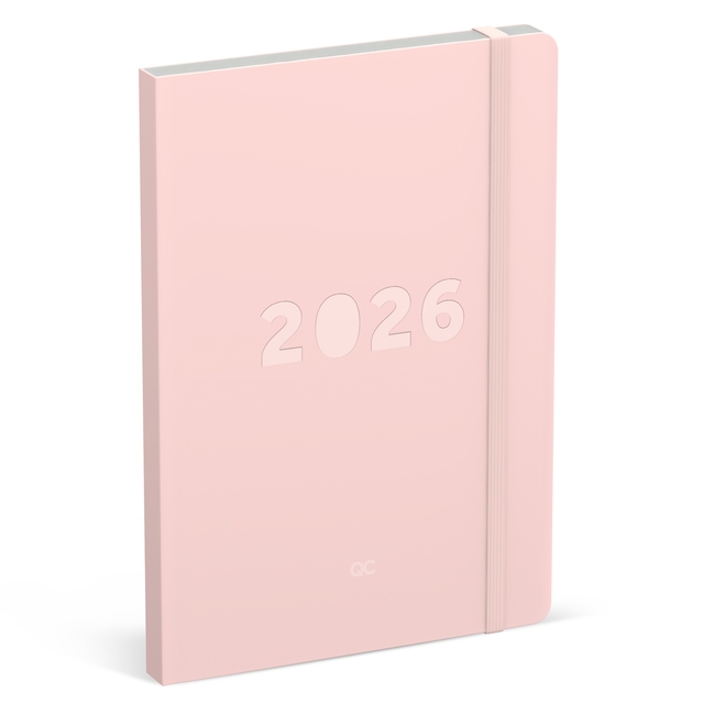 Agenda 2026 Lannoo bureau A5 QC Colour 7 jours/2 pages rose