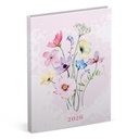 Agenda 2026 Lannoo 110x150 Flowers watercolour 7dagen/2pagina's roze