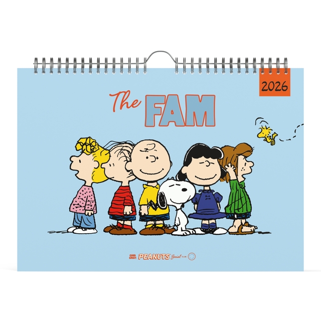 Calendrier familial 2026 Lannoo 310x220 Peanuts 7 jours/1 page