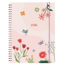 Agenda 2026 Lannoo bureau 170x230 Fragile 7 jours/2 pages rose