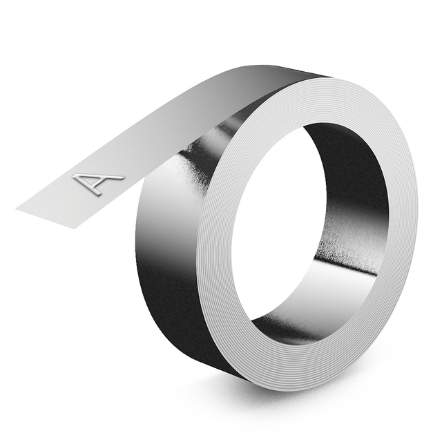 Ruban relief Dymo Embossing collant aluminium 12mm argent