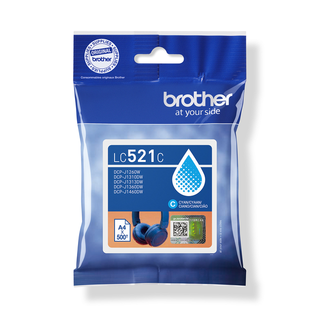 Inktcartridge Brother LC-521C blauw