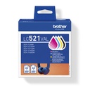 Cartouche d'encre Brother LC-521 noir + 3 couleurs