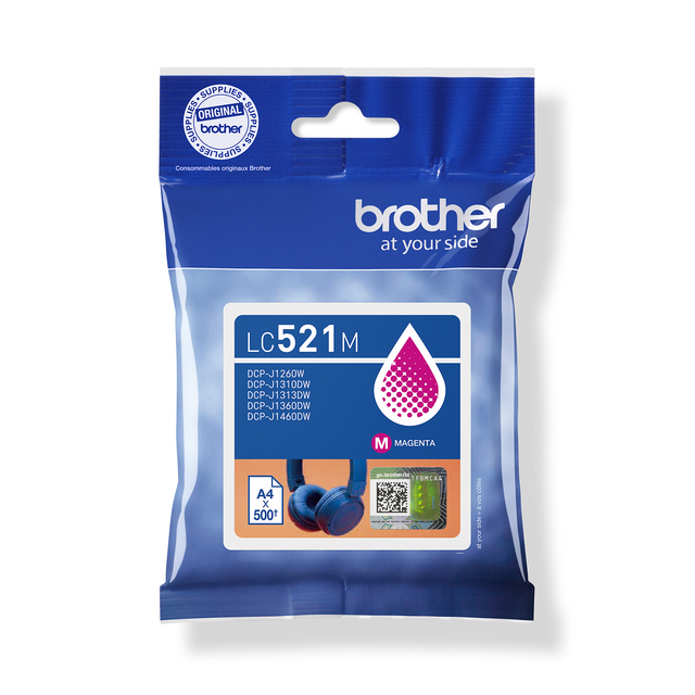 Inktcartridge Brother LC-521M rood