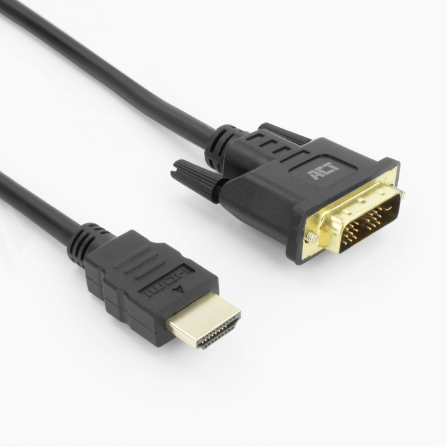 Câble ACT HDMI DVI 18+1 broche M/M noir 2m