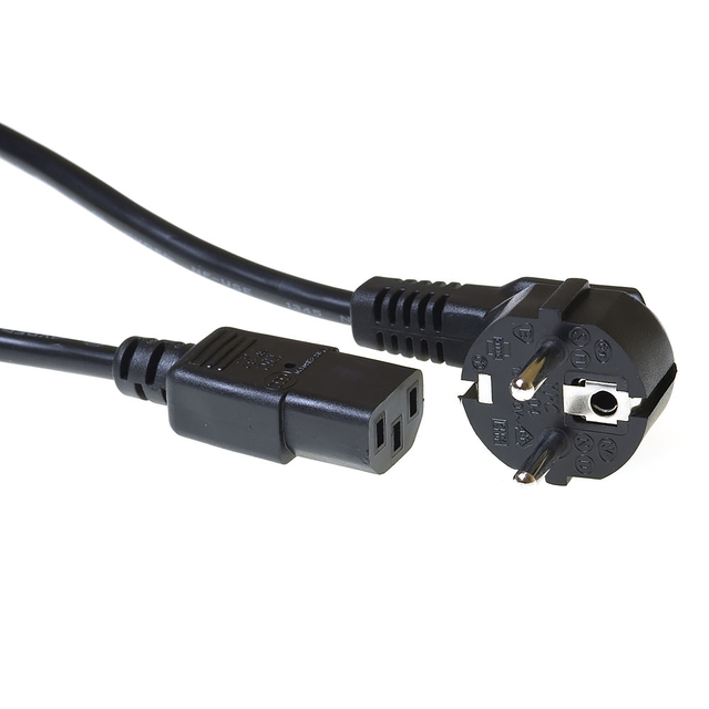 Kabel ACT Netsnoer CEE 7/7 male - C13 zwart 1.5 meter