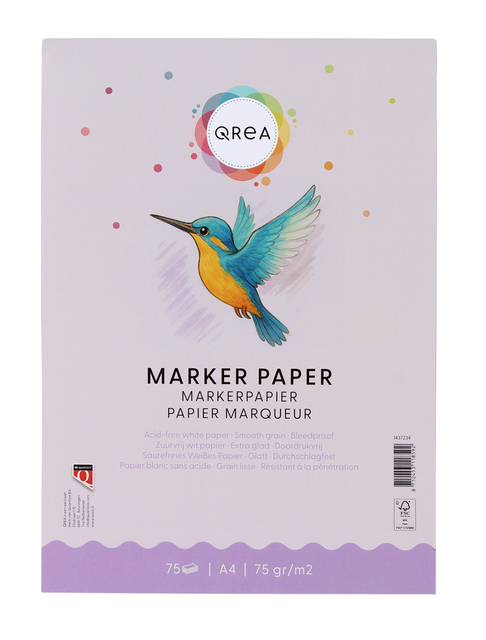 Bloc marqueur Qrea A4 75g 75 feuilles
