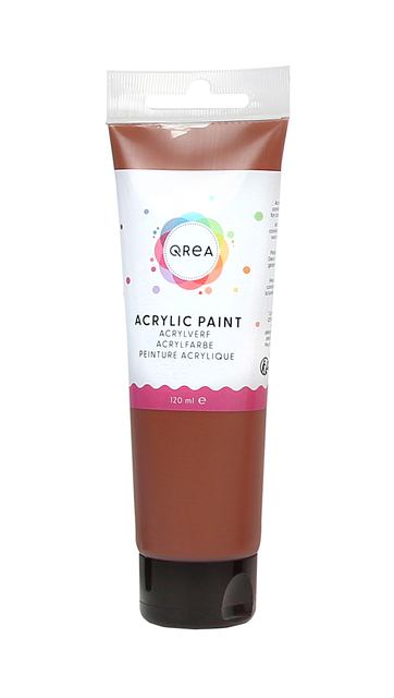 Peinture acrylique Qrea 120ml sienne brûlée