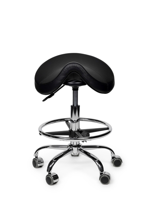 Siège amazone Office Premium bas avec repose-pieds roulette dure noir