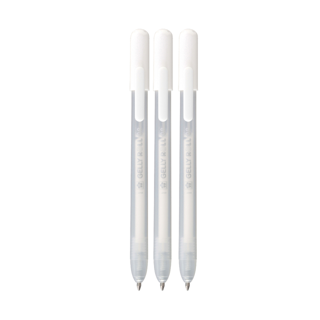 Stylo gel Sakura Gelly Roll Classic 08 rétractable set 3 couleurs blanc