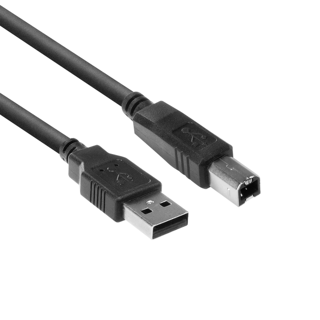 Câble ACT USB 2.0 A mâle - USB B mâle noir 1m