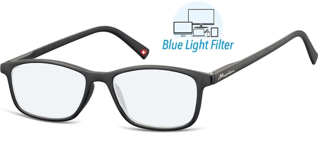 Leesbril  Montana +2.00 dpt blue light filter zwart