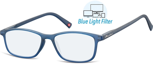 Lunettes de lecture Montana filtre lumière bleue +2.50 dpt bleu