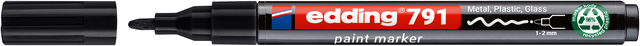 Paintmarker edding 791 op alcoholbasis 1-2mm zwart