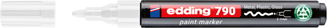 Paintmarker edding 790 op alcoholbasis 2-3mm wit