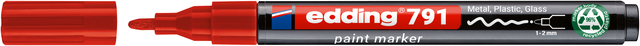 Paintmarker edding 791 op alcoholbasis 1-2mm rood