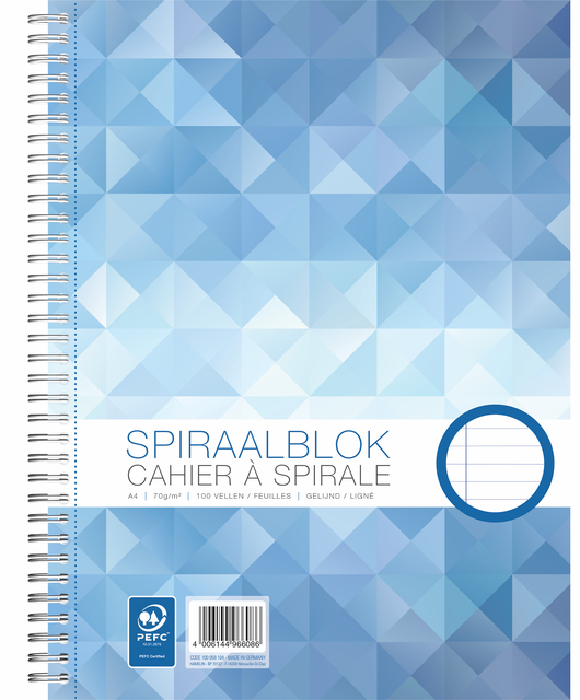 Bloc à spirale WORK A4 ligné 100 feuilles 70g
