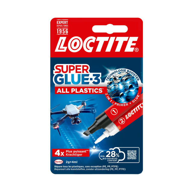 Secondenlijm Loctite All Plastic 2gram + 4 ml