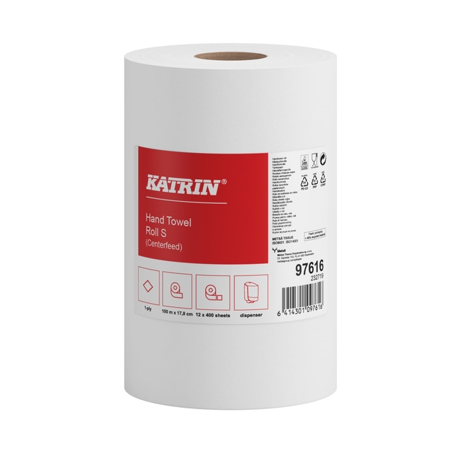 Papier d'essuyage Katrin Plus 97616 petit 1 épaisseur 400 feuilles blanc