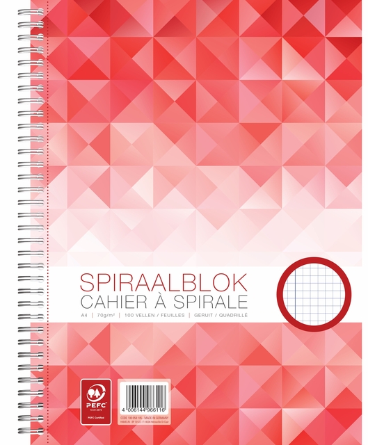 Spiraalblok WORK A4 ruit 5x5mm 100vel 70gr