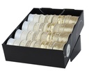 Ruban cadeau Decoris polyester doré/nacré assorti