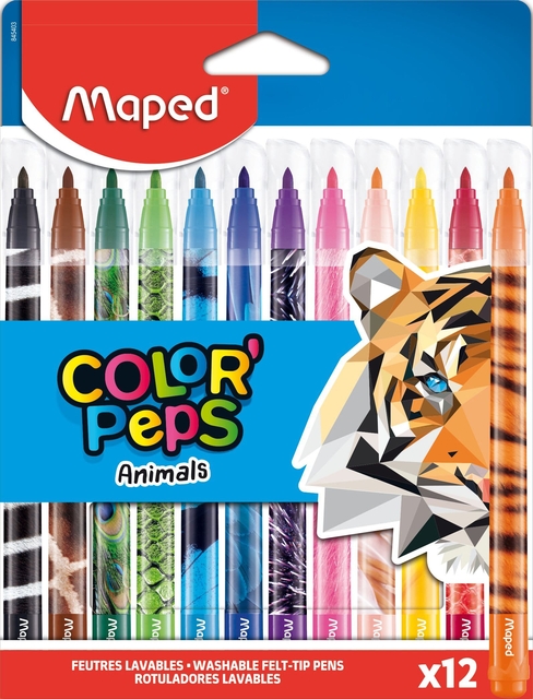 Feutre Maped Color'Peps Animals set 12 couleurs