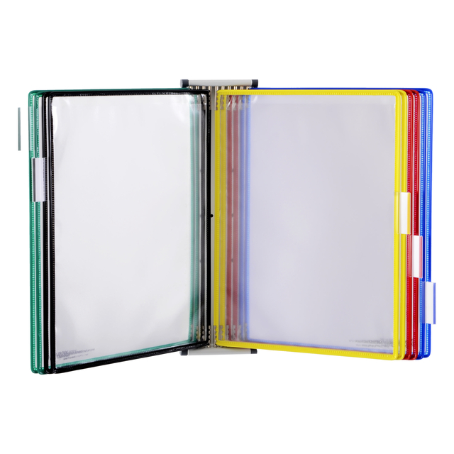 Zichtpanelensysteem wand Tarifold magnetisch A4 met 10-tassen assorti
