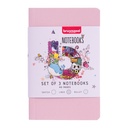 Carnet de notes Bruynzeel Teens A6 set 3 pièces glitter assorti