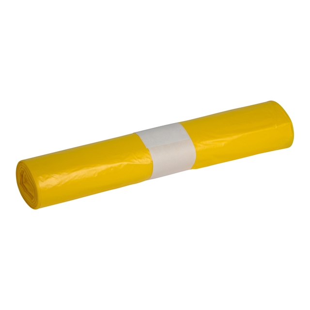 Sac poubelle Propsac HDPE T25 70x100cm 120L jaune rouleau de 20 pièces