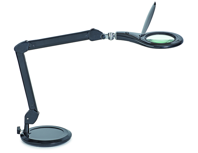 Lampe Loupe MAULmakro LED socle lentille 144cm2 noir