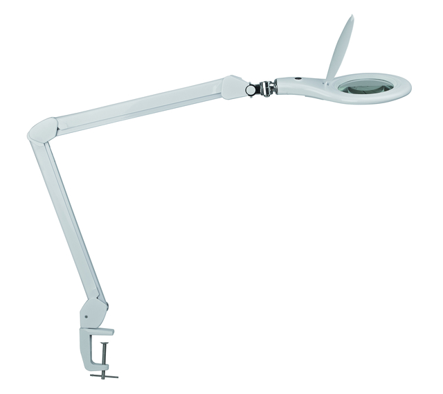 Loeplamp MAUL Makro LED met tafelklem lens 144 cm2 wit