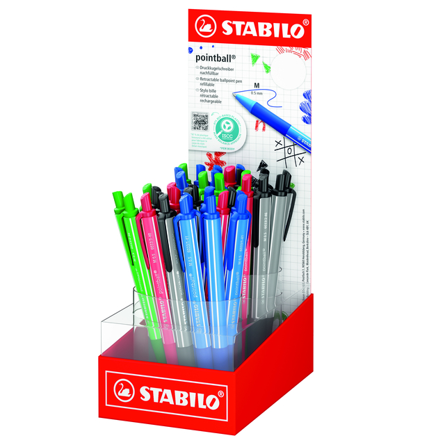 Stylo bille STABILO pointball Colorful Medium assorti