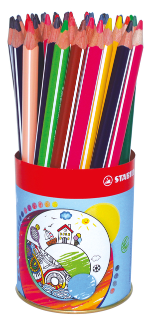 Crayon de couleur STABILO 203 Trio épais Classpack pot métal 38 pièces assorti