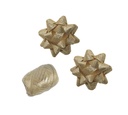 Ruban cadeau Polyband + 2 rosettes or pailleté