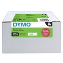 Ruban étiquettes Dymo LabelManager D1 polyester 12mmx7m blanc sur noir 20 pièces