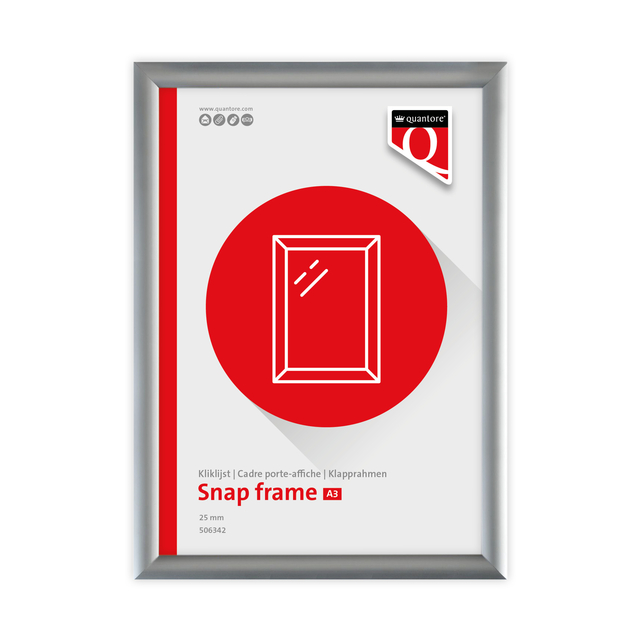 Cadre clipsable Quantore Outdoor A3 25mm argent
