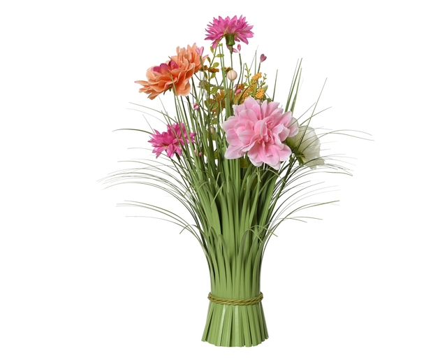 Plante herbacée Everlands avec fleurs roses 40cm polyester