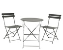 Ensemble bistro acier 3 parties anthracite