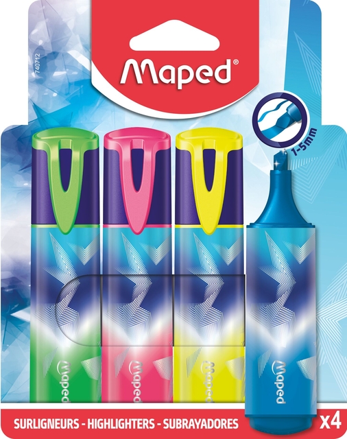 Surligneur Maped Arctic Vibes lot 4 couleurs