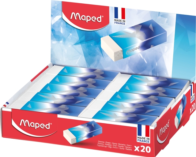 Gomme Maped Arctic Vibes présentoir 20 pièces bleu