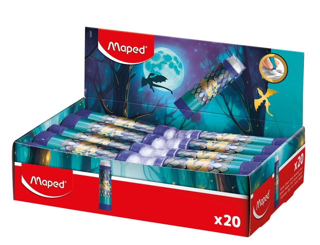 Gomme Maped Dragon présentoir 20 couleurs bleu
