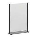 Kaarthouder Europel metaal met acryl bord A4 zwart
