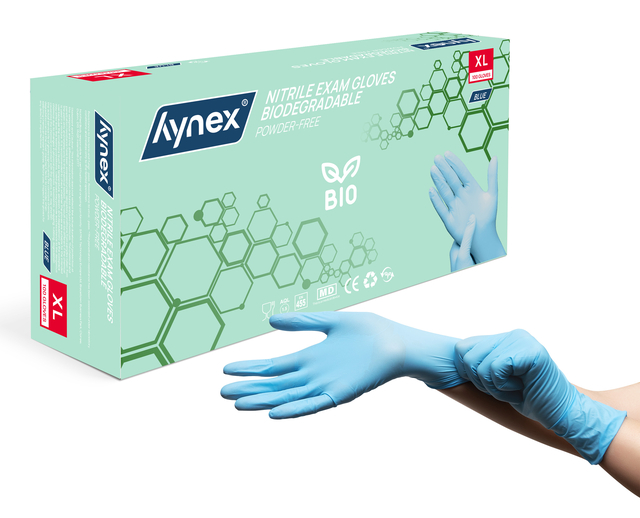 Gant Hynex nitrile Bio XL bleu 3,5g 100 pièces