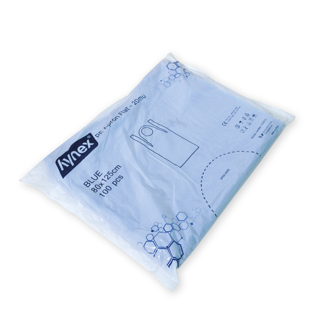 Tablier Hynex PE 80x125cm bleu 100 pièces
