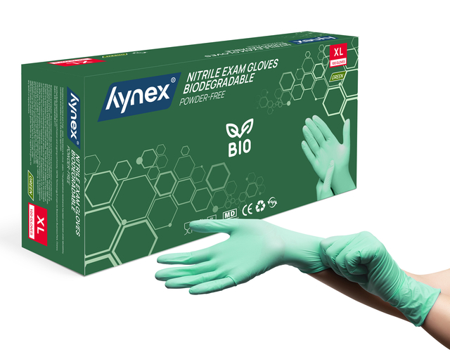 Gant Hynex nitrile Bio XL vert 3,5g 100 pièces