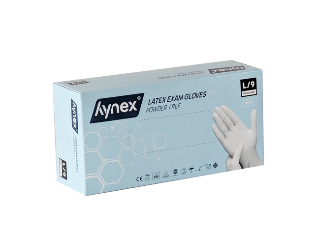 Gant Hynex Latex L blanc 5g 100 pièces