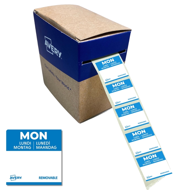 Etiquette Avery HACCP LUNDI bleu 25x25mm 1000 pièces