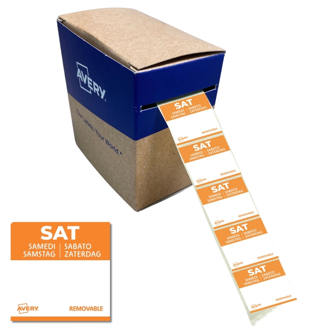 Etiquette Avery HACCP SAMEDI orange 25x25mm 1000 pièces