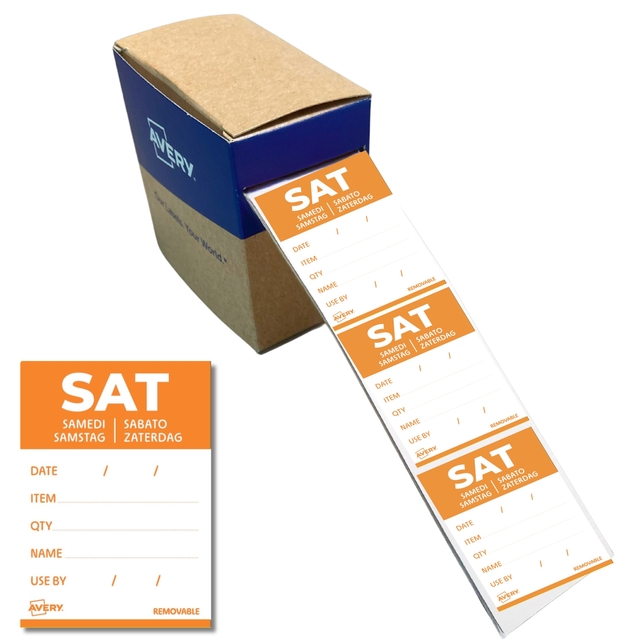 Etiquette Avery HACCP SAMEDI orange 40x56mm 500 pièces