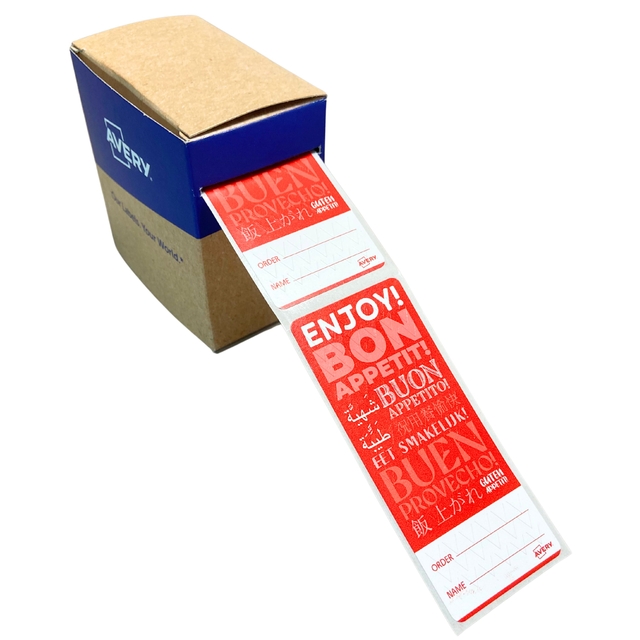 Etiquette Avery scellé de fermeture/indicateur de rupture rouge 40x95mm 250 pièces